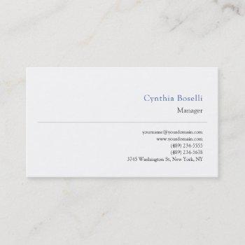 Small Trendy Minimalist Modern Plain Simple Template Business Card Front View