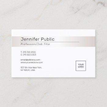 trendy modern elegant glamour faux silver template business card
