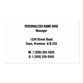 Small Trendy & Modern Manager Business Card Back View