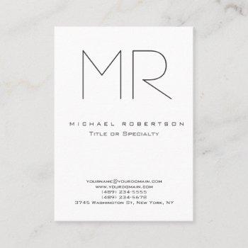 trendy modern monogram plain minimalist business card