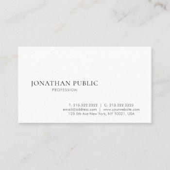 trendy modern simple design elegant white plain business card