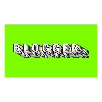 Small Trendy Neon Green 3d Typography Blogger Minimal Square Business Card Front View
