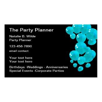 Small Trendy Party Planner Business Card Design Front View