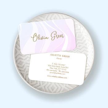 trendy pink lavender  retro waves  business card