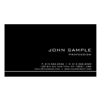 Small Trendy Professional Modern Black White Semi Gloss Business Card Front View