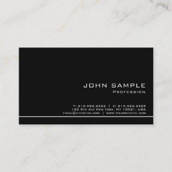 trendy professional modern black white semi gloss business card
