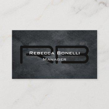 trendy style gray monogram minimalist plain simple business card