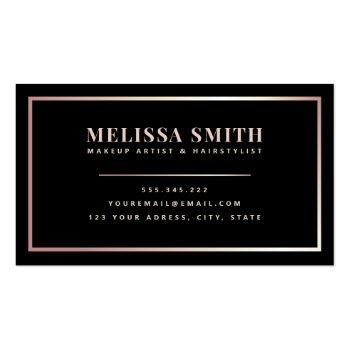 Small Trendy White Marble Makeup Artist Hair Salon Business Card Back View