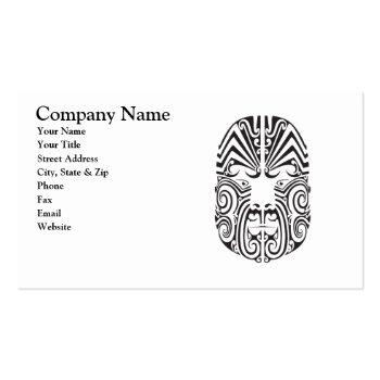 Small Tribal Tattoo Face Business Card Front View