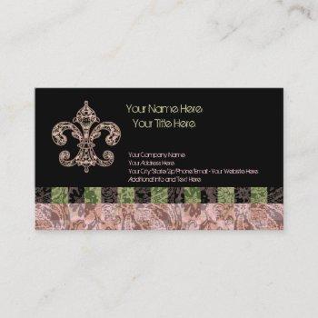 tribal voodoo fleur de lis business card