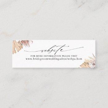 tropical foliage wedding website or gift registry mini business card