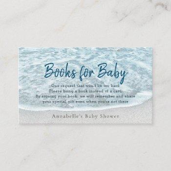 tropical ocean beach baby shower books request business card