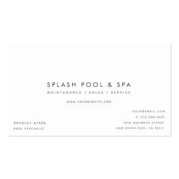 Small Tropical Palm Tree Pool Service Business Card Back View