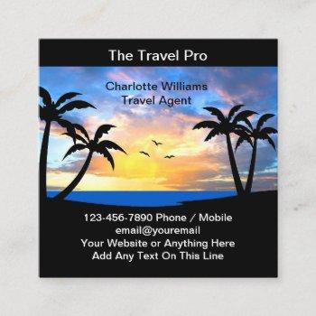 tropical scenic travel agent expert business cards