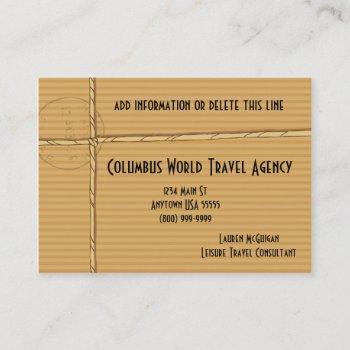 tropical travel agency business cards