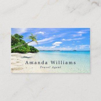 tropical vacation, travel agent business card