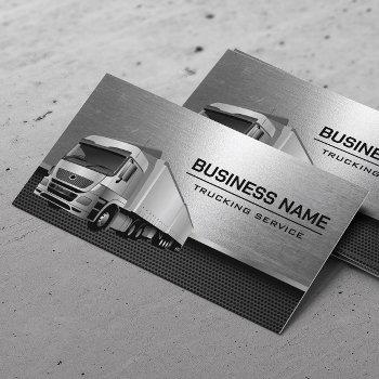 truck service metallic professional driver business card