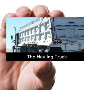 trucking and hauling services business card