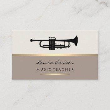 trumpet musician music teacher instrument gold business card