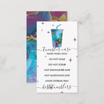 tumbler care logo with texture business card