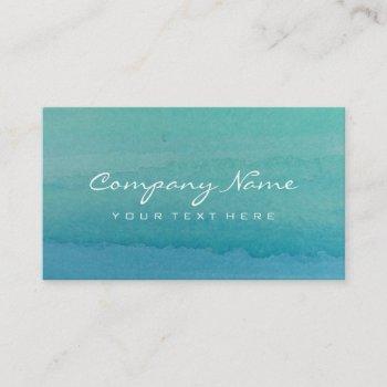 turquoise blue watercolor art business card design