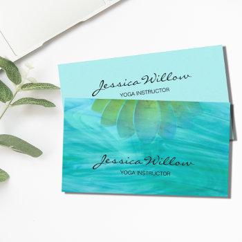turquoise lotus yoga instructor business card