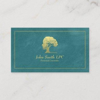 turquoise psychologist personal counselor appointment card