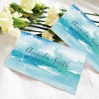 turquoise watercolor ocean  business card