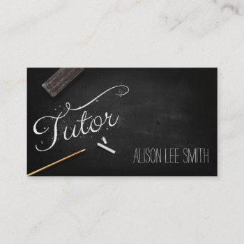 tutor chalkboard business card