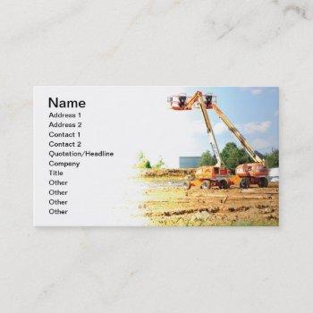 Small Two Lifts At A Construction Site Business Card Front View