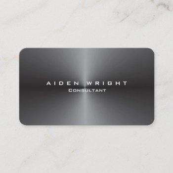 two sided attractive metallic grey stylish modern business card