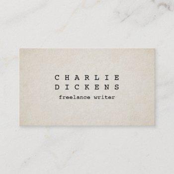 typewriter font rough old paper look business card