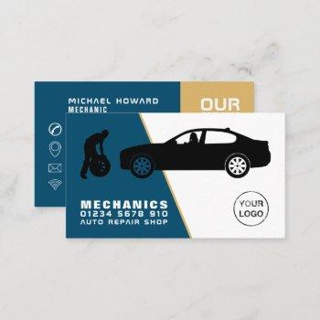 tyre change, auto mechanic & repairs business card