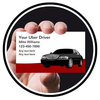 uber driver for ride hailing service business card