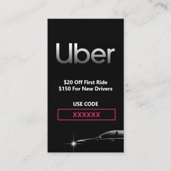 uber driver professional referral business card