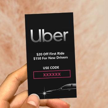 uber driver professional referral business card