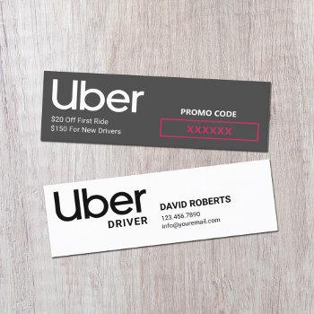 uber driver promo code referral mini business card