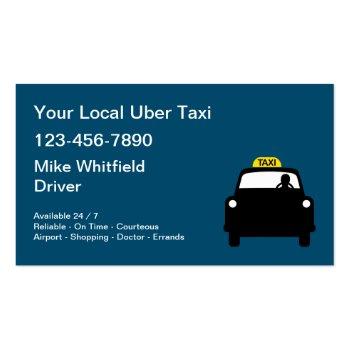 Small Uber Taxi Ride Sharing Courier Business Card Front View