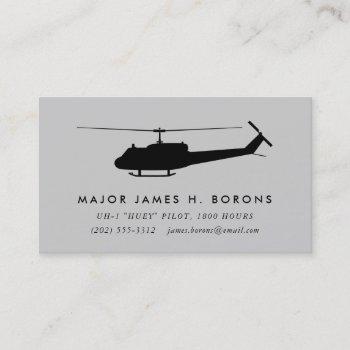 uh-1 huey pilot business card with pattern