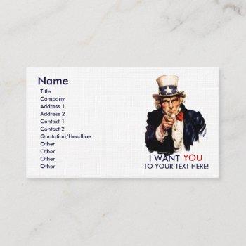 uncle sam personalized business cards