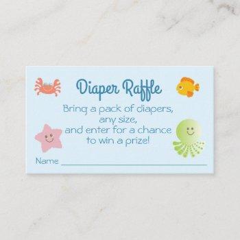 under the sea baby shower diaper raffle ticket