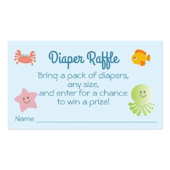 Small Under The Sea Baby Shower Diaper Raffle Ticket Front View
