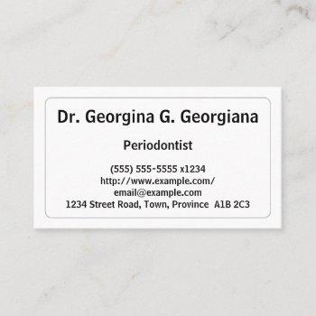 understated periodontist business card