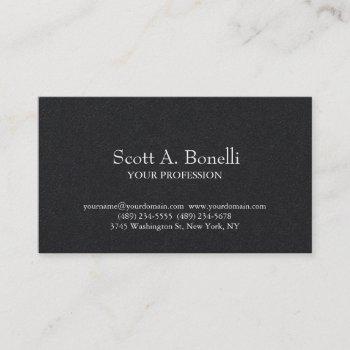 unique elegant plain simple gift template black business card
