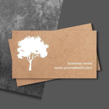 unique minimalist white tree cardboard landscaping business card