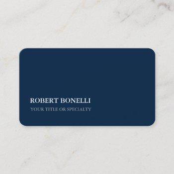unique modern college navy blue stylish minimalist business card