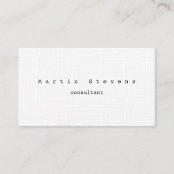 unique modern minimalist plain premium linen business card
