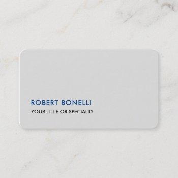 unique modern platinum grey minimalist business card