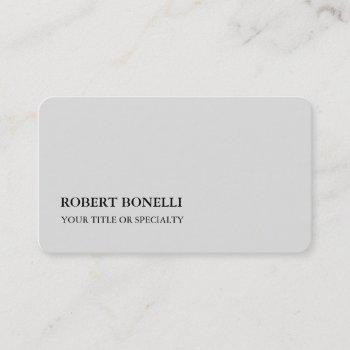 unique modern platinum grey stylish minimalist business card