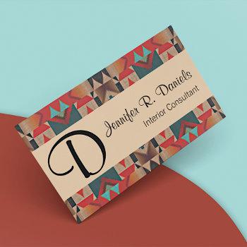 unique native american indian tribal art pattern business card